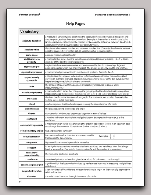 Simplesolutions Standard Based Math Standards-Based Mathematics 7