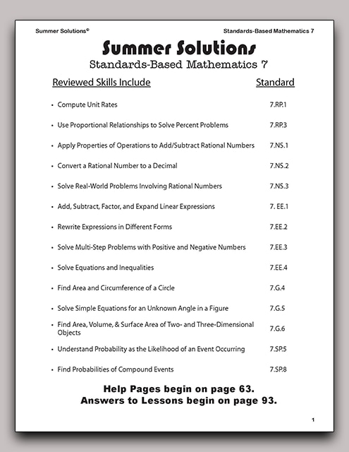 Standards-Based Mathematics 7